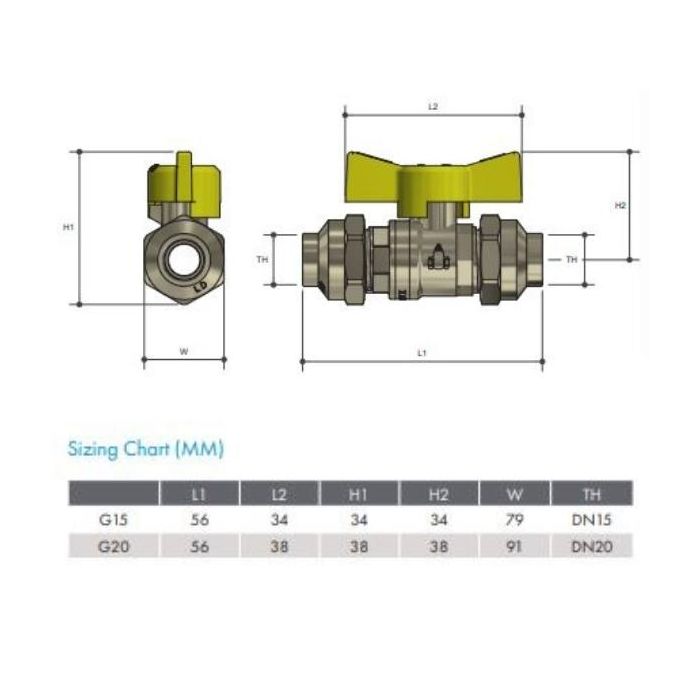 15mm 1/2" Gas Cock Ball Valve Flared Butterfly Handle AGA Approved G15 PROMO