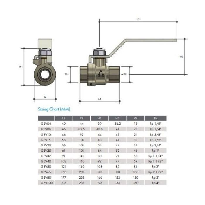 40mm Gas Lever Handle Ball Valve Female AGA Approved 1-1/2" BSP GBV40