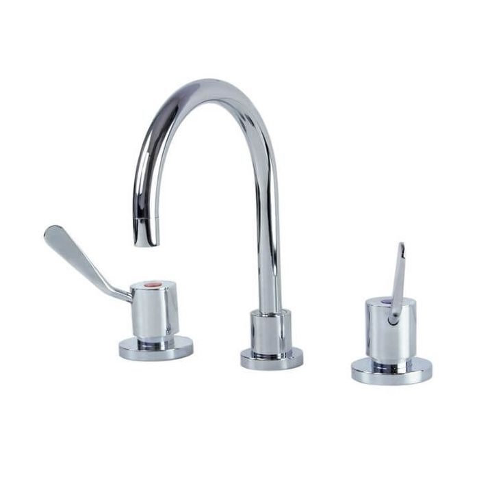 Gentec Cleanline 100mm Lever Hob Sink Set Curved Swivel Spout 4 Star 7.5L/Min CL10005 Gentec Cleanline 100mm Lever Hob Sink Set Curved Swivel Spout 4 Star 7.5L/Min CL10005