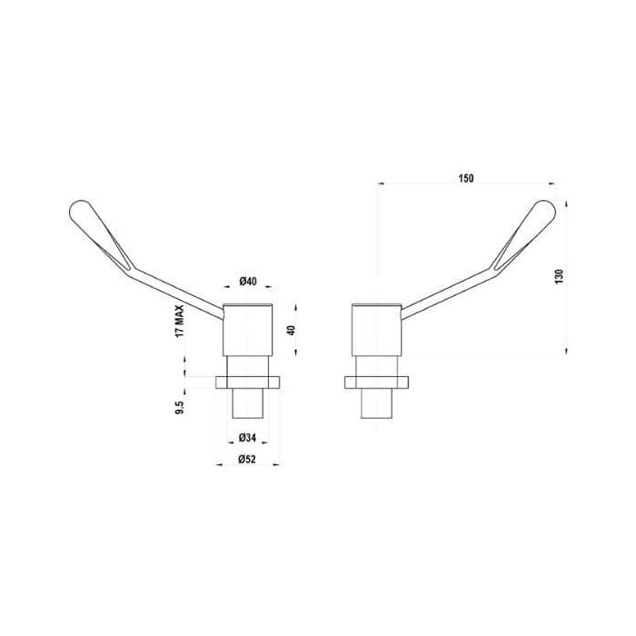 Gentec Cleanline 150mm Lever Basin Top Assembly (Pair) CL15030PR