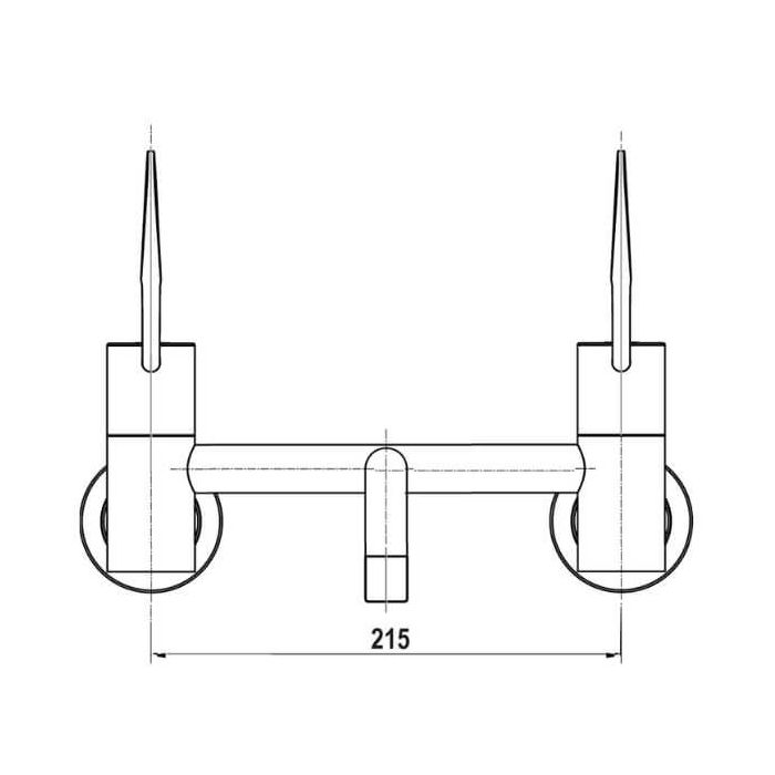 Gentec Cleanline 150mm Lever Wall Mount Exposed Set 165mm Fixed Spout 5 Star 5.5L/Min CL15012