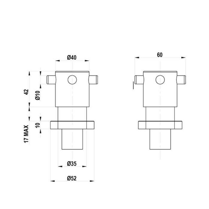 Gentec Cleanline Capstan Wall Recess Top Assembly (Pair) CAP0025PR