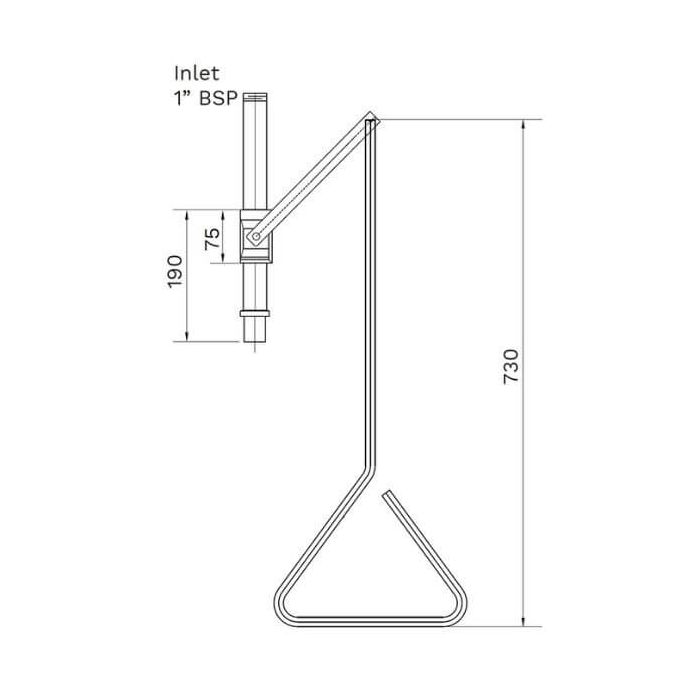 Gentec Ecosafe Ceiling Mount Drench Shower Stainless Steel ECO2010EXP