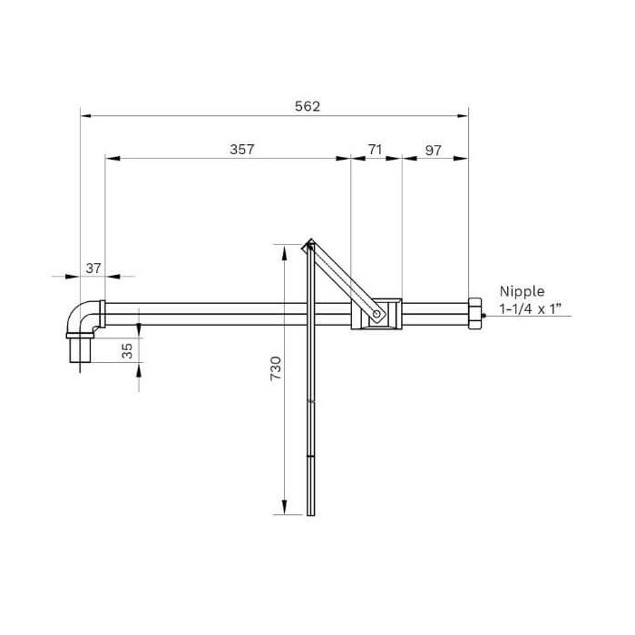 Gentec Ecosafe Horizontal Or Vertical Mounted Drench Shower Stainless Steel ECO2000EXP
