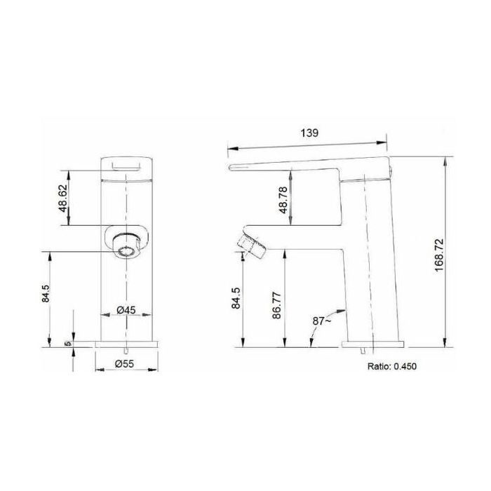 Gentec GPURE Basin Mixer Stainless Steel GPN1000