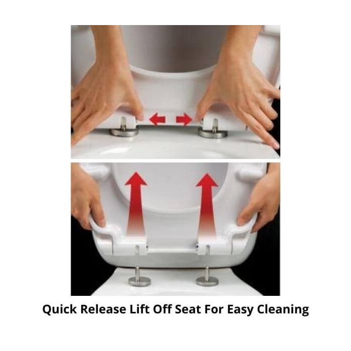 Haron Florenze Toilet Seat White Slow Close Quick Release Hinges TS-1800