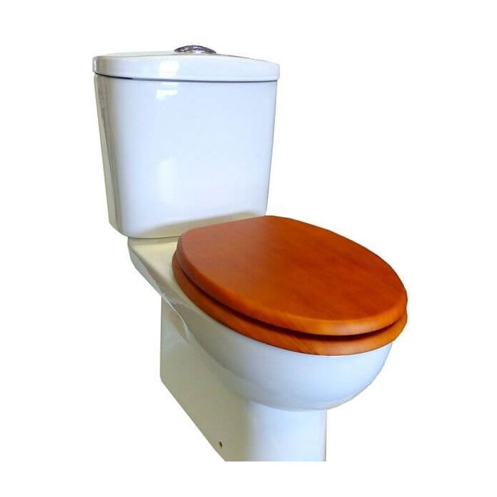 Haron TS-8600CP Pine Veneer Timber Toilet Seat Slow Close With Bottom Fix Hinges 
