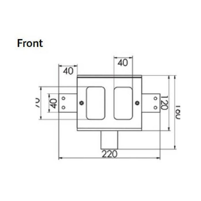 In Wall Tundish Stainless Steel With Clear Perspex Front CS-TUND dimensions