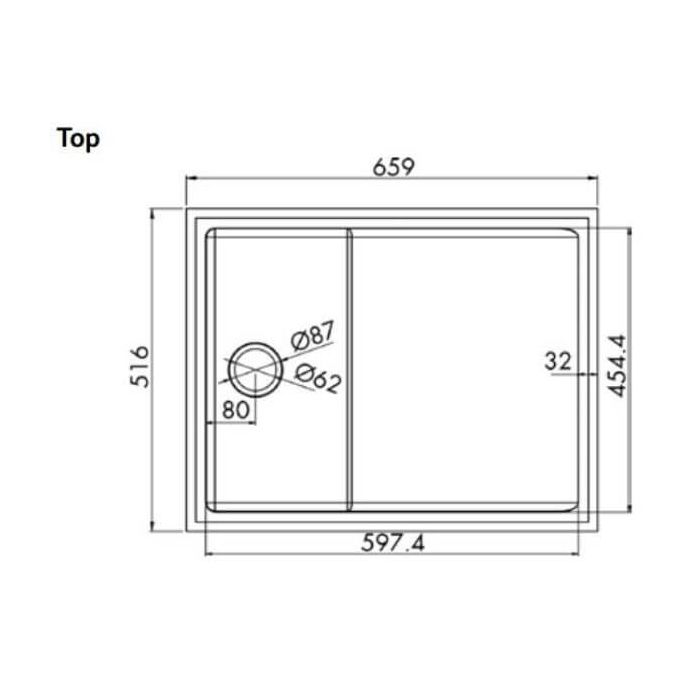Inset Drop In Baby Bath 304 Stainless Steel 50mm Outlet M-BB-1-C
