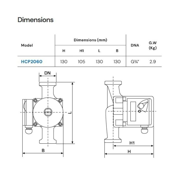 Maxijet Hyjet HCP2060 20mm Hot or Cold Water Circulating Pump Bronze 3 Speed CLEARANCE