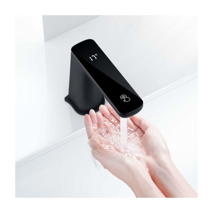 Nero Claudia Brushed Bronze Hands Free Sensor Mixer Tap Black LED Panel NR222101BZ Battery Power