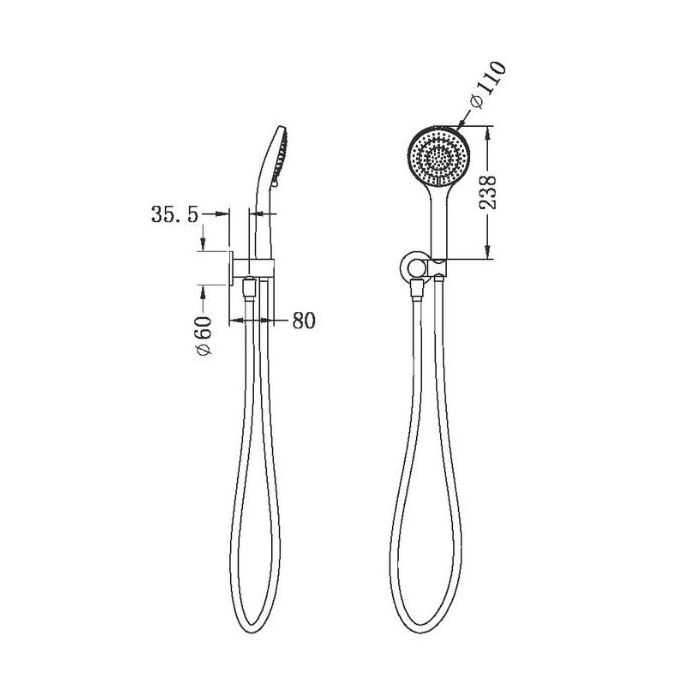 Nero Mecca Chrome Air Hand Shower NR221905CH