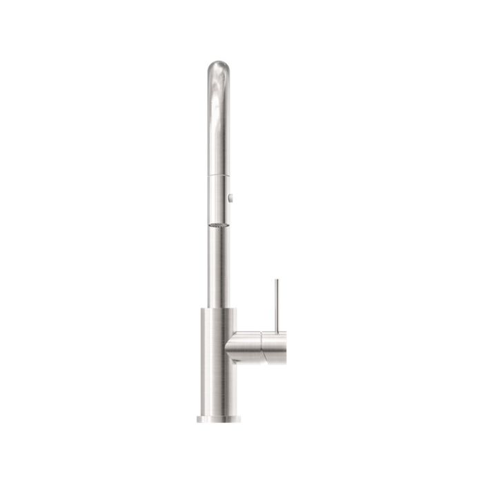 Nero Mecca Brushed Nickel Pull Out Sink Mixer With Vegie Spray NR221908BN