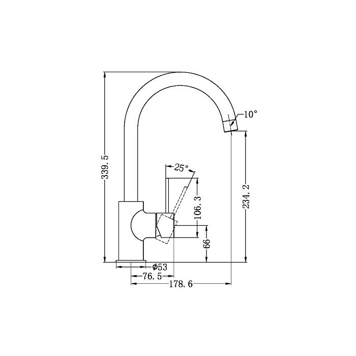 Nero Mecca Brushed Gold Kitchen Mixer NR221907BG