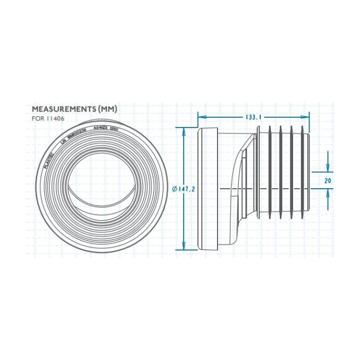 Pan Collar Flexi Fin Offset 20mm