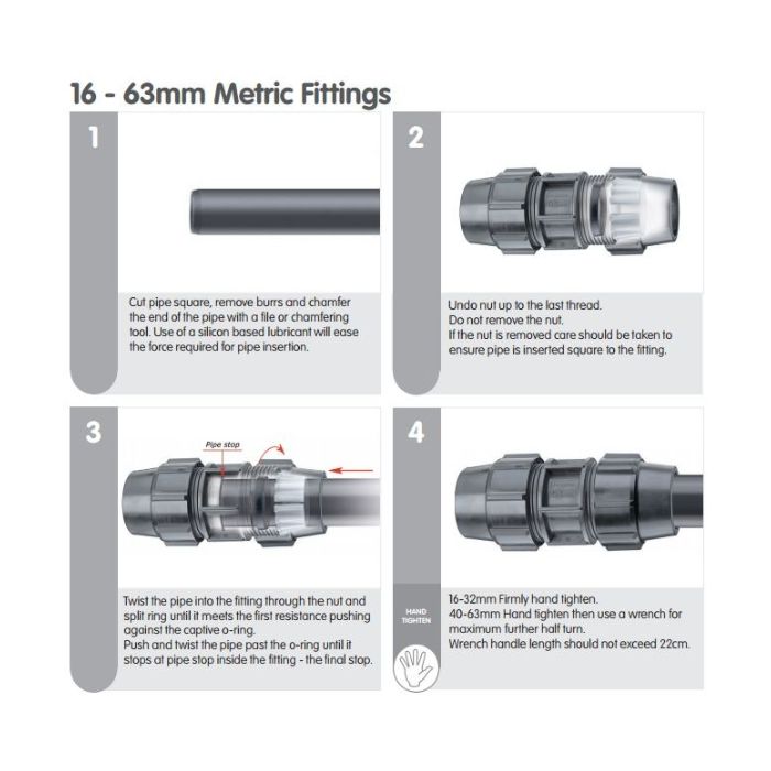 25mm Coupling Plasson Metric Poly    