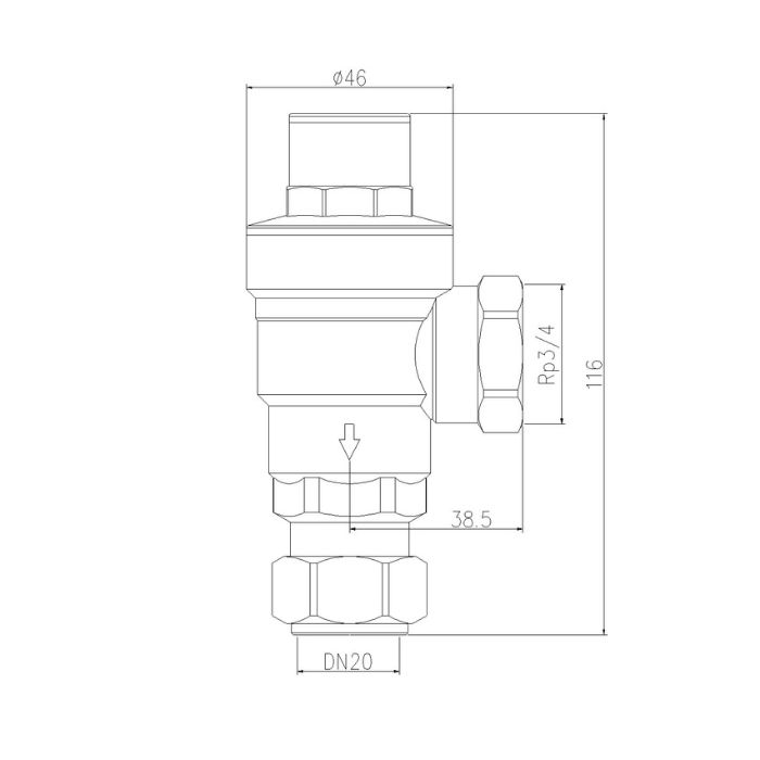 Pressure Reduction Water Meter Boundary Valve 500kPA 20mm BSP Female x 20CU LF76011  