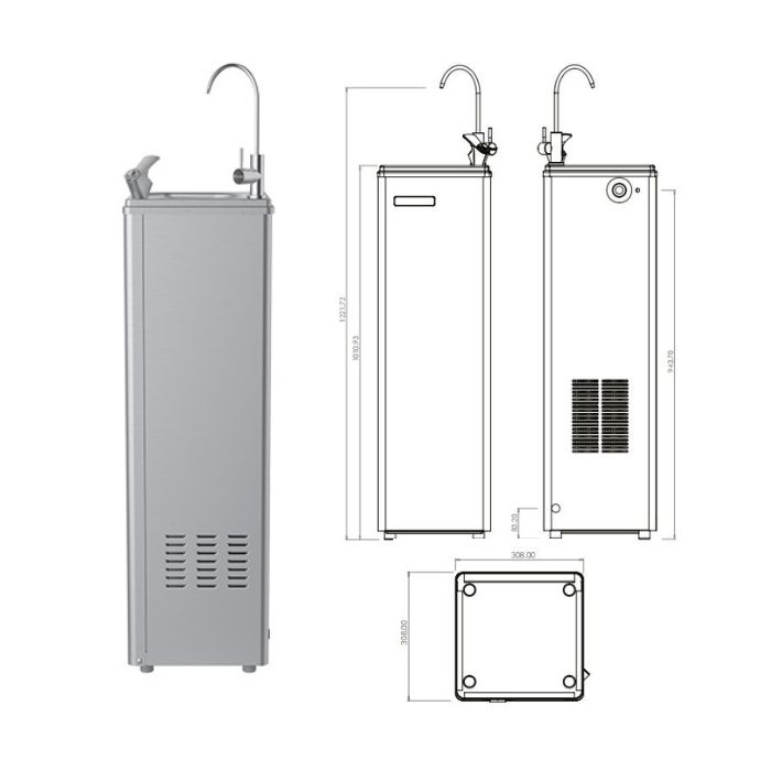 Puretec DF35-LF Filtered Chiller Drinking Water Fountain With Bubbler & Carafe 35 Litre Hour