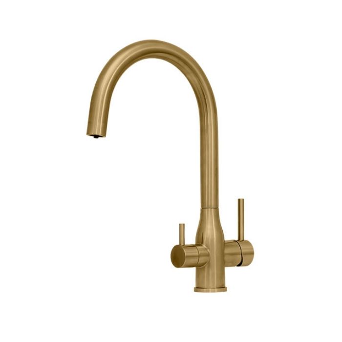 Puretec Tripla ELITE-10BG Brushed Gold Satin 3-Way Water Filter Mixer Tap