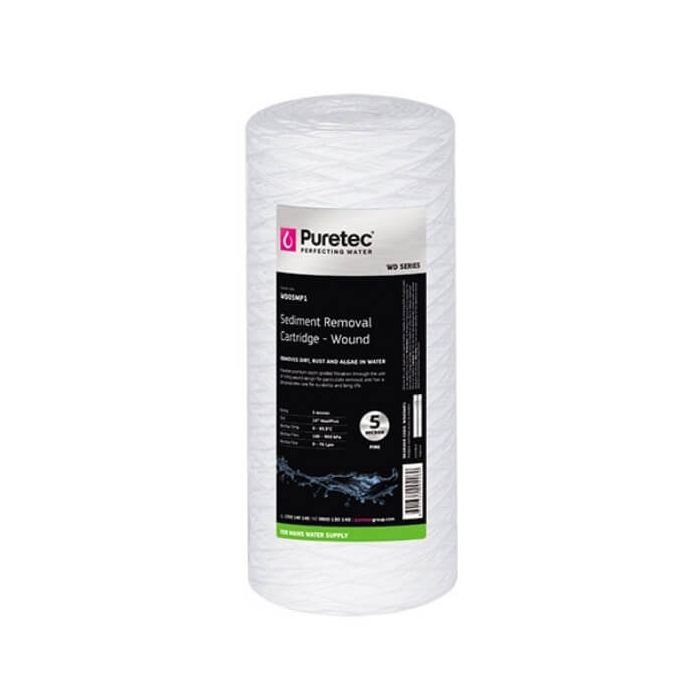 Puretec WD05MP1 Wound Sediment Water Filter Cartridge 4.5" x 10" 5 Micron Puretec WD05MP1 Wound Sediment Water Filter Cartridge 4.5" x 10" 5 Micron