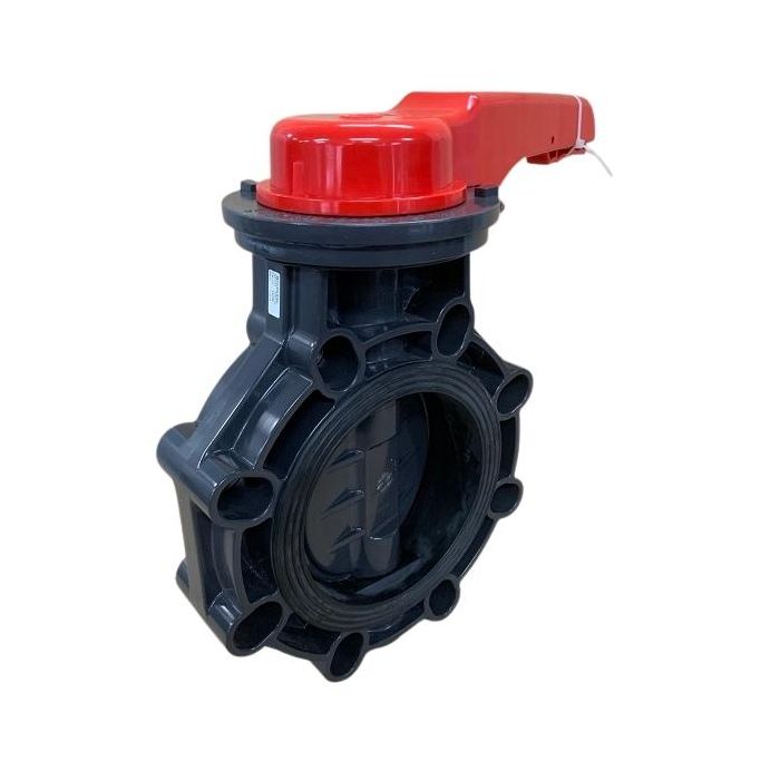 100mm 4" PVC Butterfly Valve Stainless 316 Shaft TBFVS100