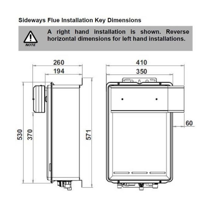 Rinnai SFD01 Sideways Flue Diverter