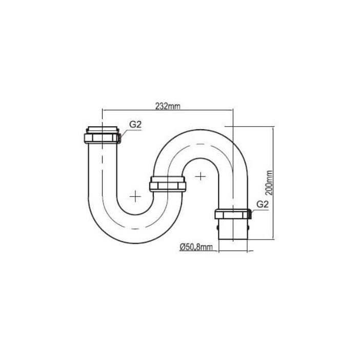 50mm S Trap Copper Chrome BSP Loose Nut