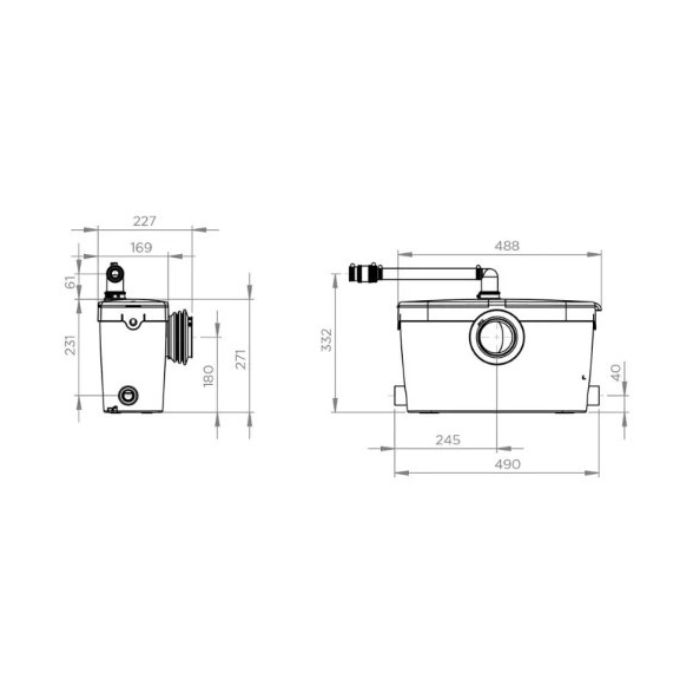 Saniflo Saniaccess 3 Toilet Macerator Pump SA81 - 4 Available Inlets 