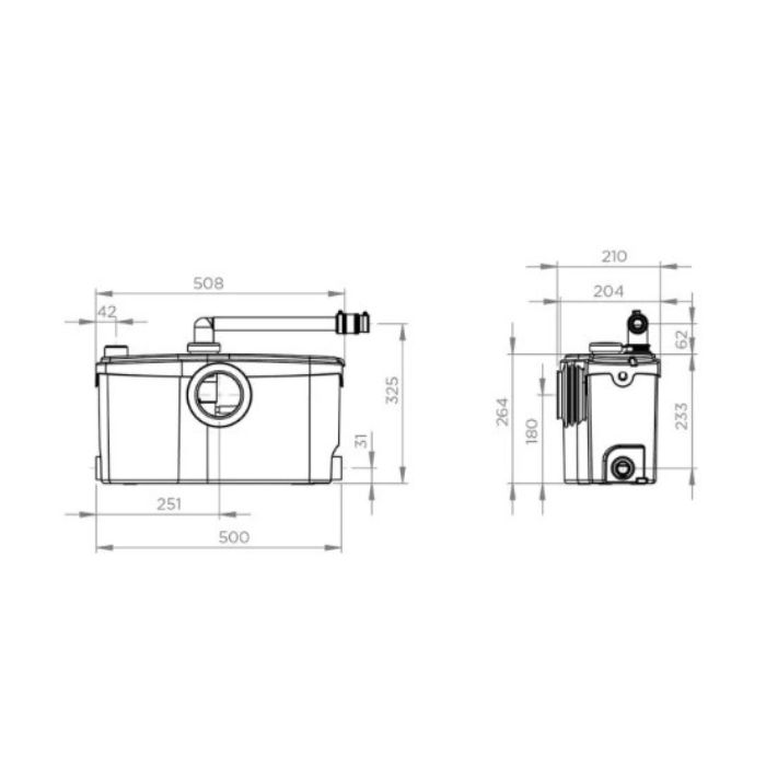 Saniflo Sanibest Pro Heavy Duty Toilet Macerator Pump SA100 - 4 Available Inlets