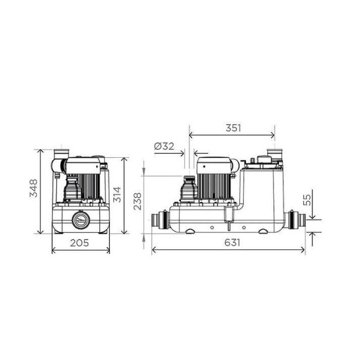 Saniflo Sanicom 1 Grey Water Waste Pump Lifting Station SA102 Single Motor   