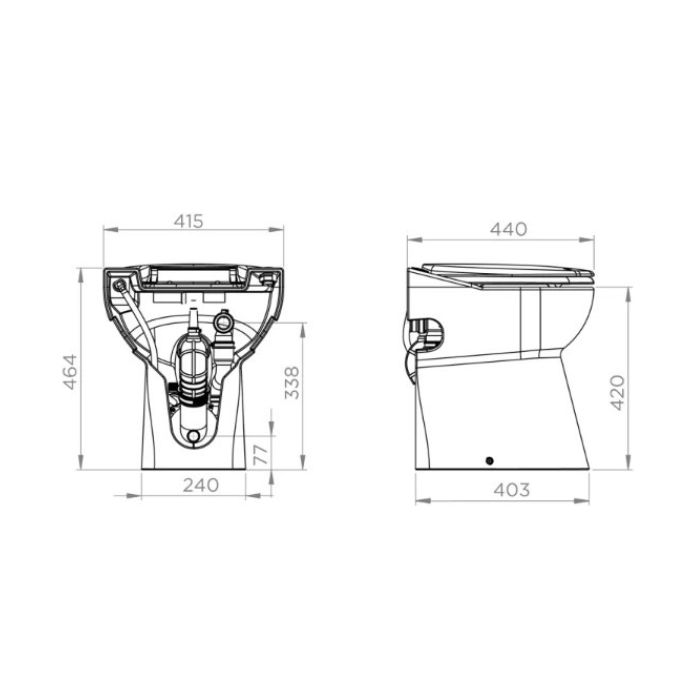 Saniflo Sanicompact 43 Macerating Toilet Suite SA106 - 1 Available Inlet   