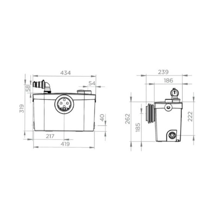 Saniflo Sanipro Toilet Macerator Pump SA96 - 4 Available Inlets