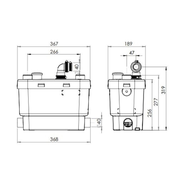 Saniflo Sanispeed Grey Water Waste Pump SA101 Commercial - 4 Available Inlets