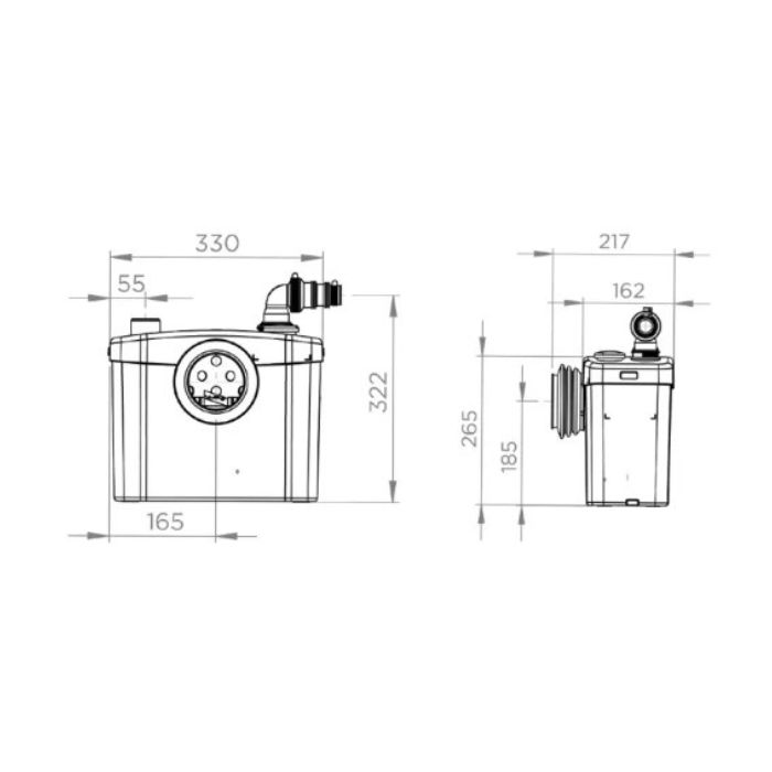 Saniflo Sanitop Toilet Macerator Pump SA97 - 2 Available Inlets 