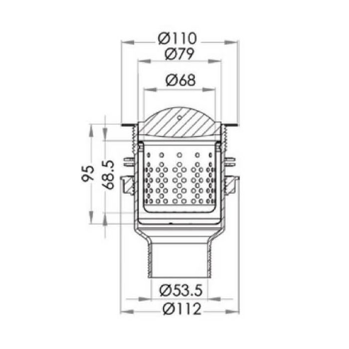 Sink Basket Waste Arrestor 90mm 3Monkeez SSBW dimensions 