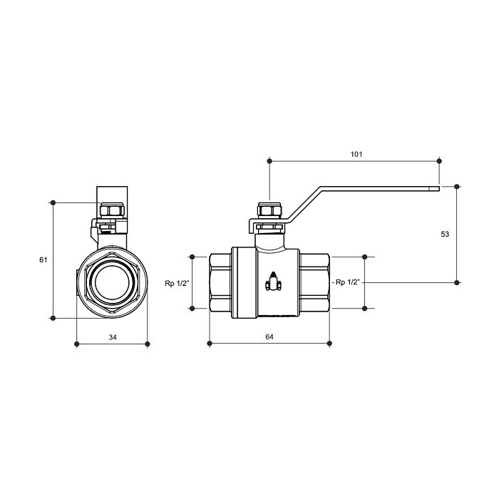 15mm Stainless Steel Ball Valve Lever Handle Gas Water Approved 1/2" Female BSP SSW15F