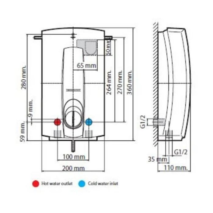 Stiebel Eltron DHCE 6/50 Electric Instantaneous Water Heater 