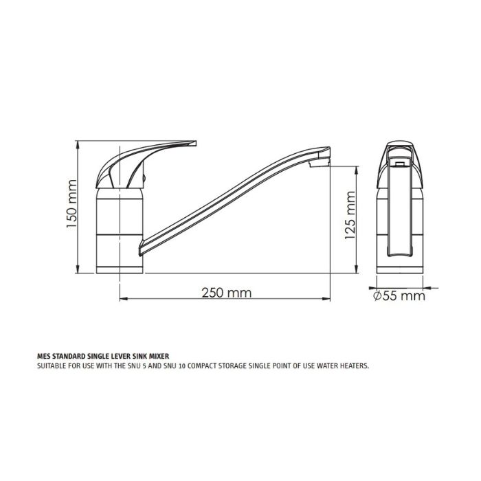 Stiebel Eltron SNU 5 Plus MES Sink Mixer Chrome 5 Litre Open Vented Hot Water Heater 232381