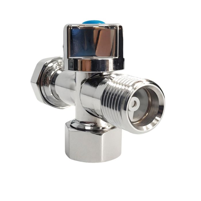Swivel Nut Combination Tritec Dishwasher Dual Isolation Valve Chrome C&P