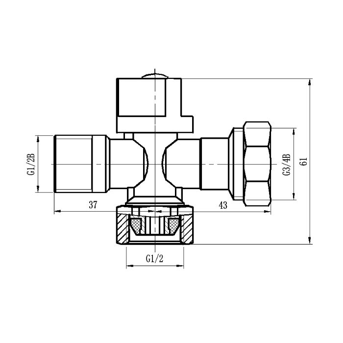 Swivel Nut Combination Tritec Dishwasher Dual Isolation Valve Chrome C&P
