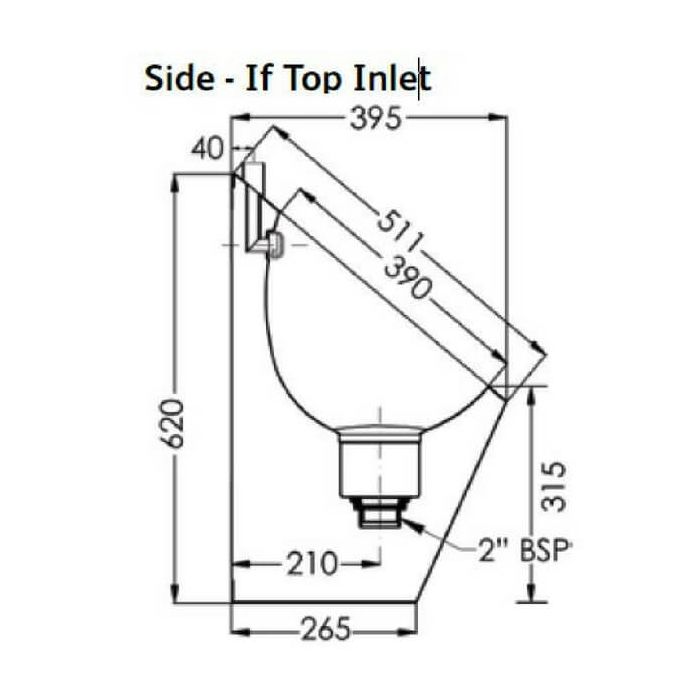 Tear Drop Pod Urinal Stainless Steel Top Entry Incl Spreader & Grate URN-TDT-I 