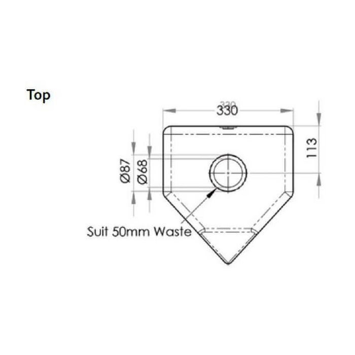 Urinette Top Entry Urinal Stainless Steel Incl Spreader & Grate AB-URN 