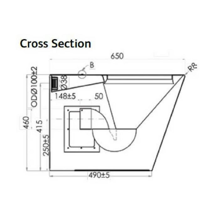 Wall Faced Ambulant Toilet Pan S Trap Stainless Steel WC-SSAS 