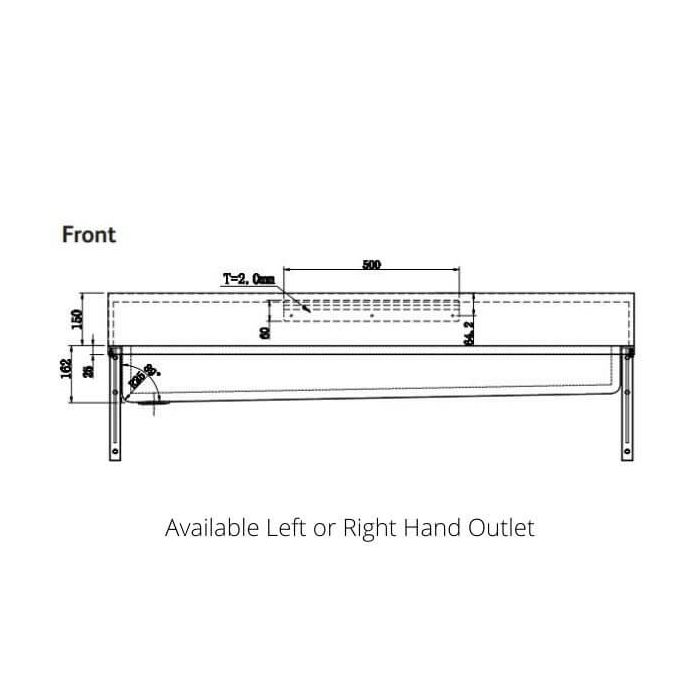 1800mm PWD Wall Mount Wash & Bubbler Trough Right Outlet 304 Stainless Steel PWD-1800R
