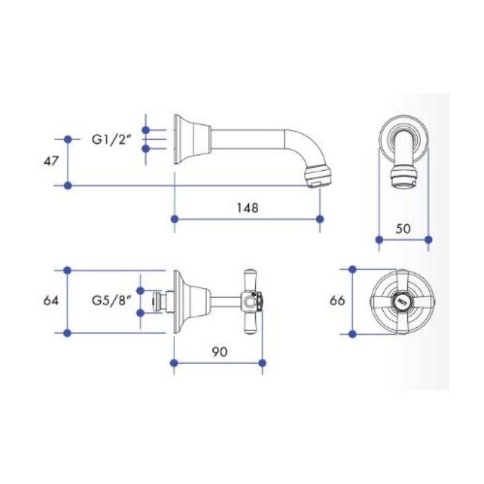 Whitehall Easy Clean Bath Set J/Valve 9626