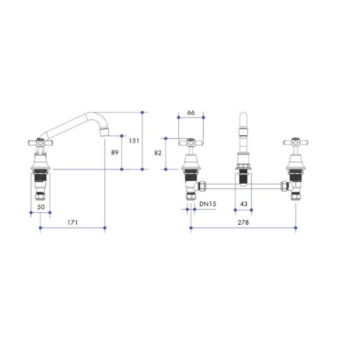 Whitehall Easy Clean Hob Sink Set With Outlet J/Valve 9671