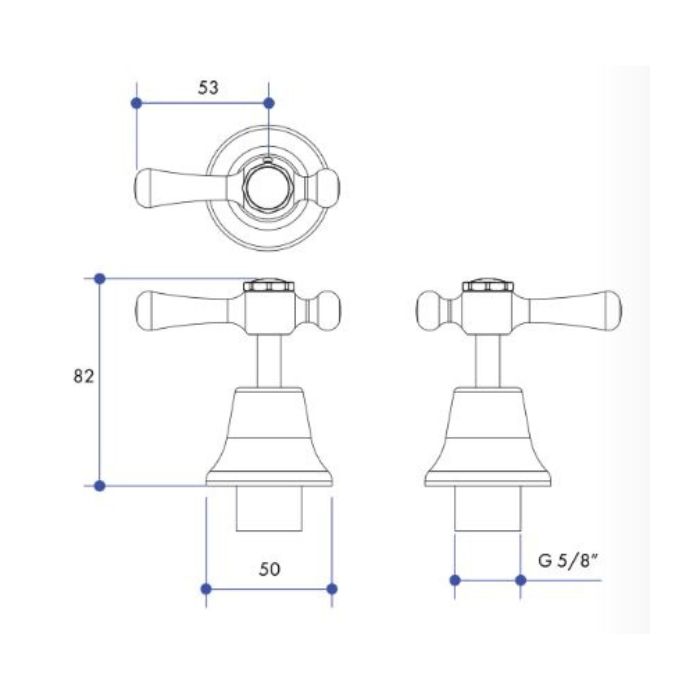 Whitehall Easy Clean Lever Basin Top Assembly Ceramic Disc 1/4 Turn (Pair) 4286