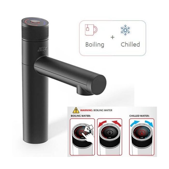 Zip M1006AU Micro Tap BC10 Matte Black Boiling Chilled Drinking Water System 