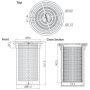 112mm Round Floor Grate Heel Proof & Strainer 316 Stainless 100mm Outlet FW-100BRL-316 thumbnail