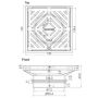 150mm Square Floor Grate Heel Proof 304 Stainless 100mm Outlet FW-150S-304 thumbnail